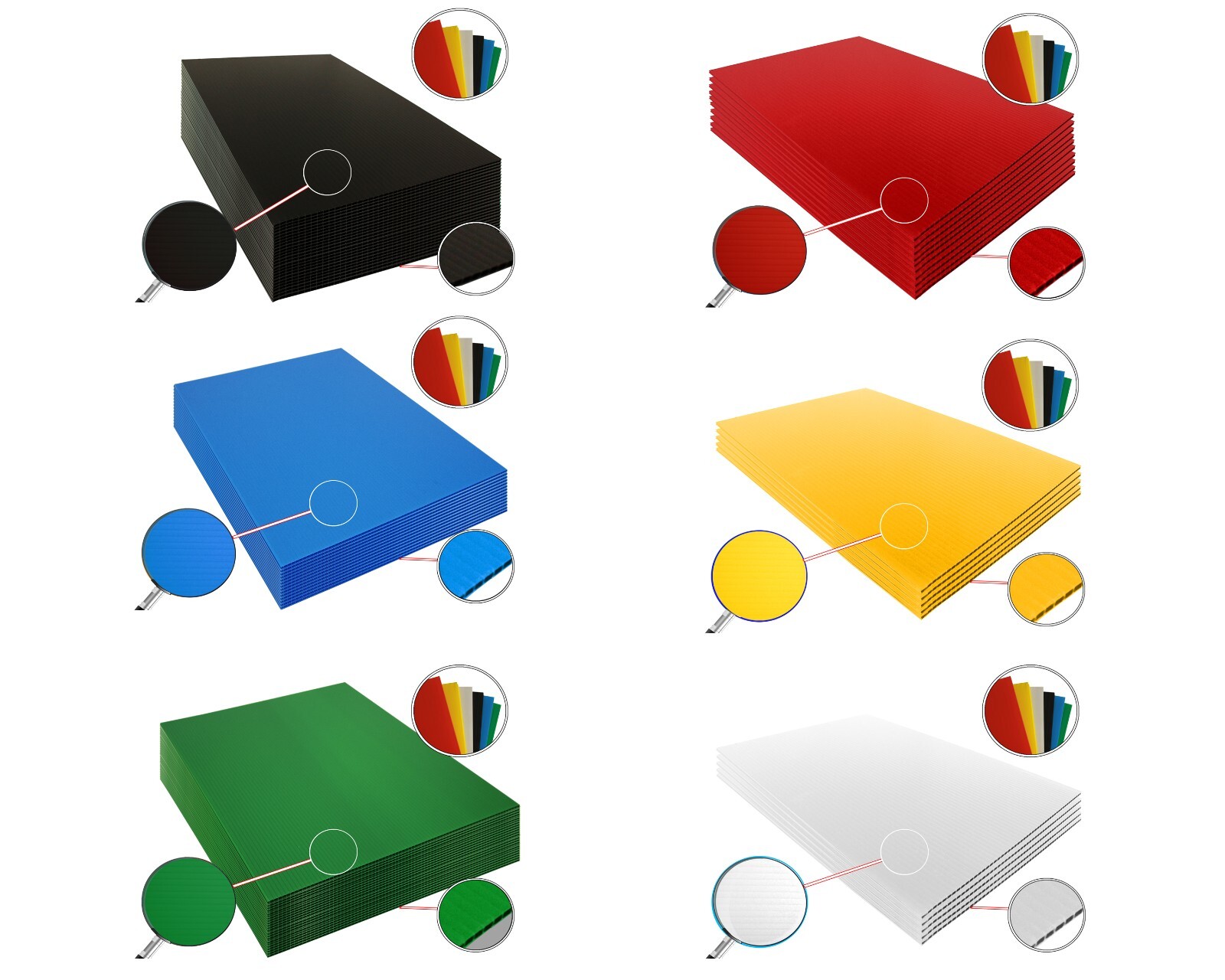 4mm Corrugated Yellow Plastic Sheets 18×24 24×36 24×48 36×36 Coroplast Sign SALE