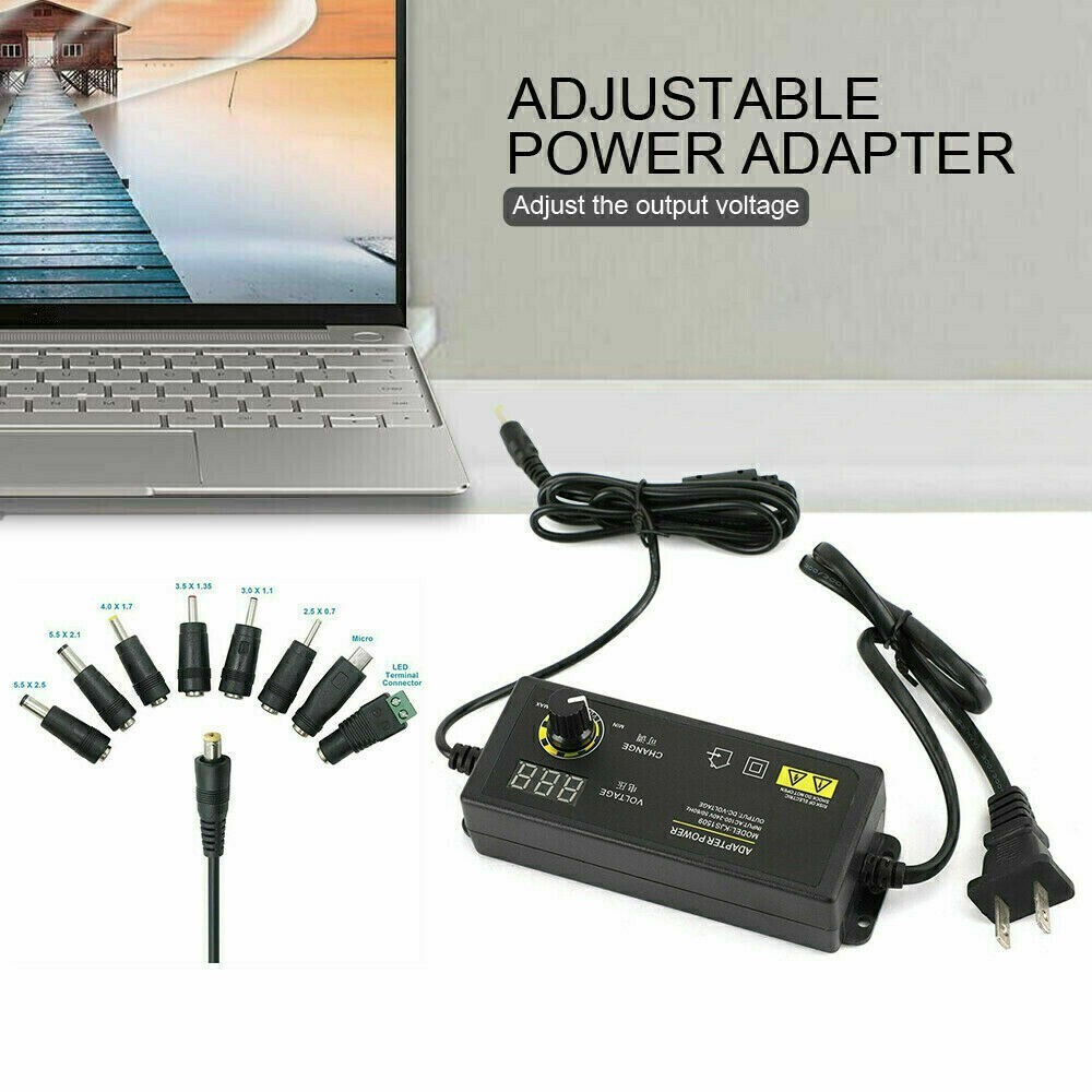 Adjustable Voltage Power Supply 3-24V w/ LCD Display AC / DC Switch Adapter USQ2