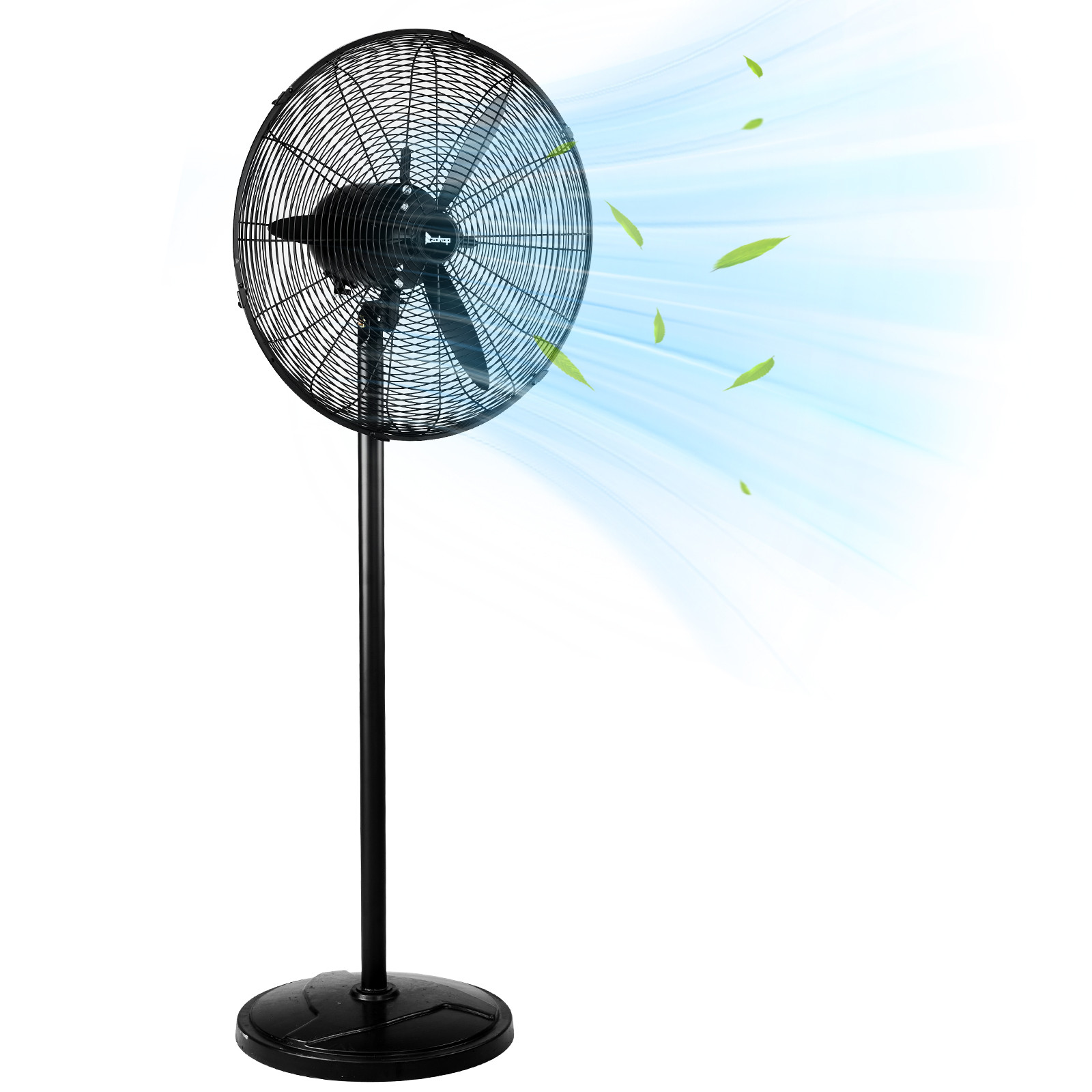 20″ High Velocity Industrial Pedestal Fan, 5000CFM Oscillating Fan With 4-Speeds