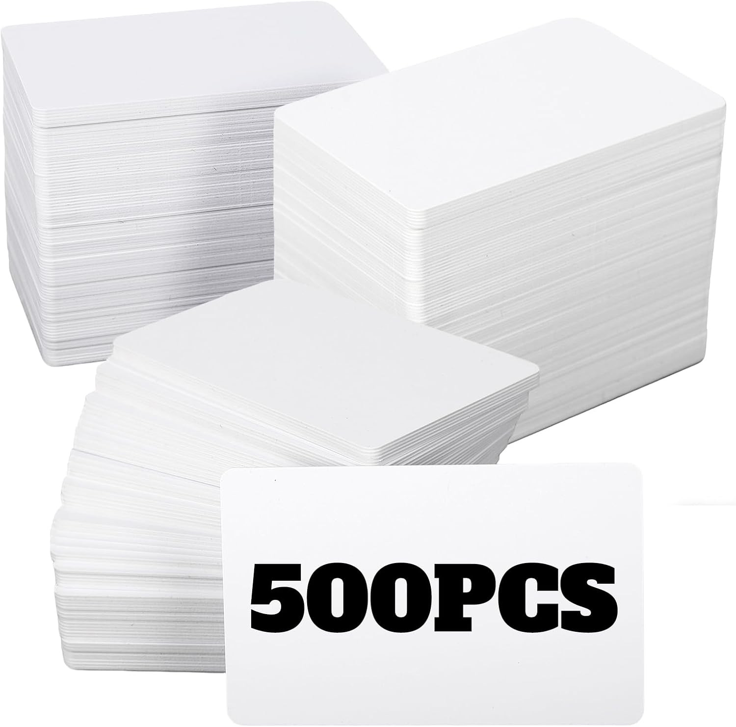 500 Pack Blank PVC ID Cards CR80 30 Mil White Plastic Card for Photo ID Badge Pr