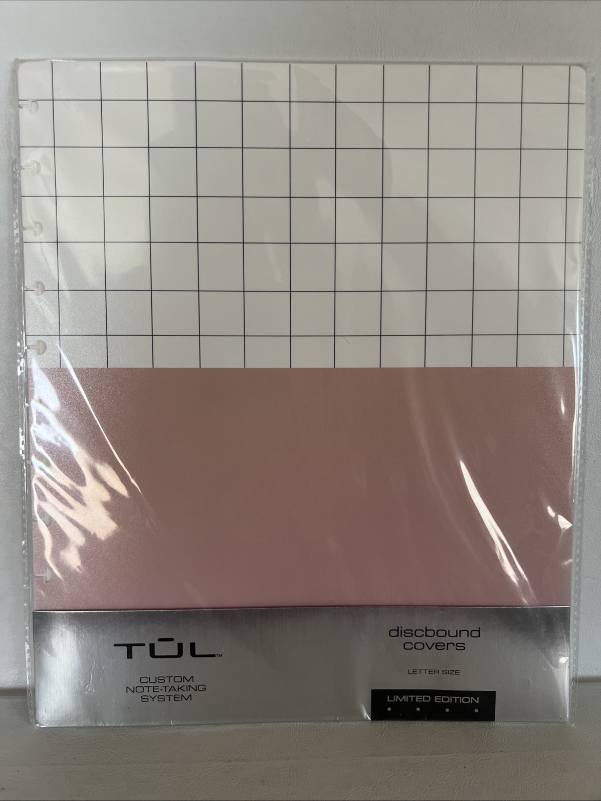 Tūl Discbound Covers Letter Size, Limited Edition White Grid/Light Pink NEW!