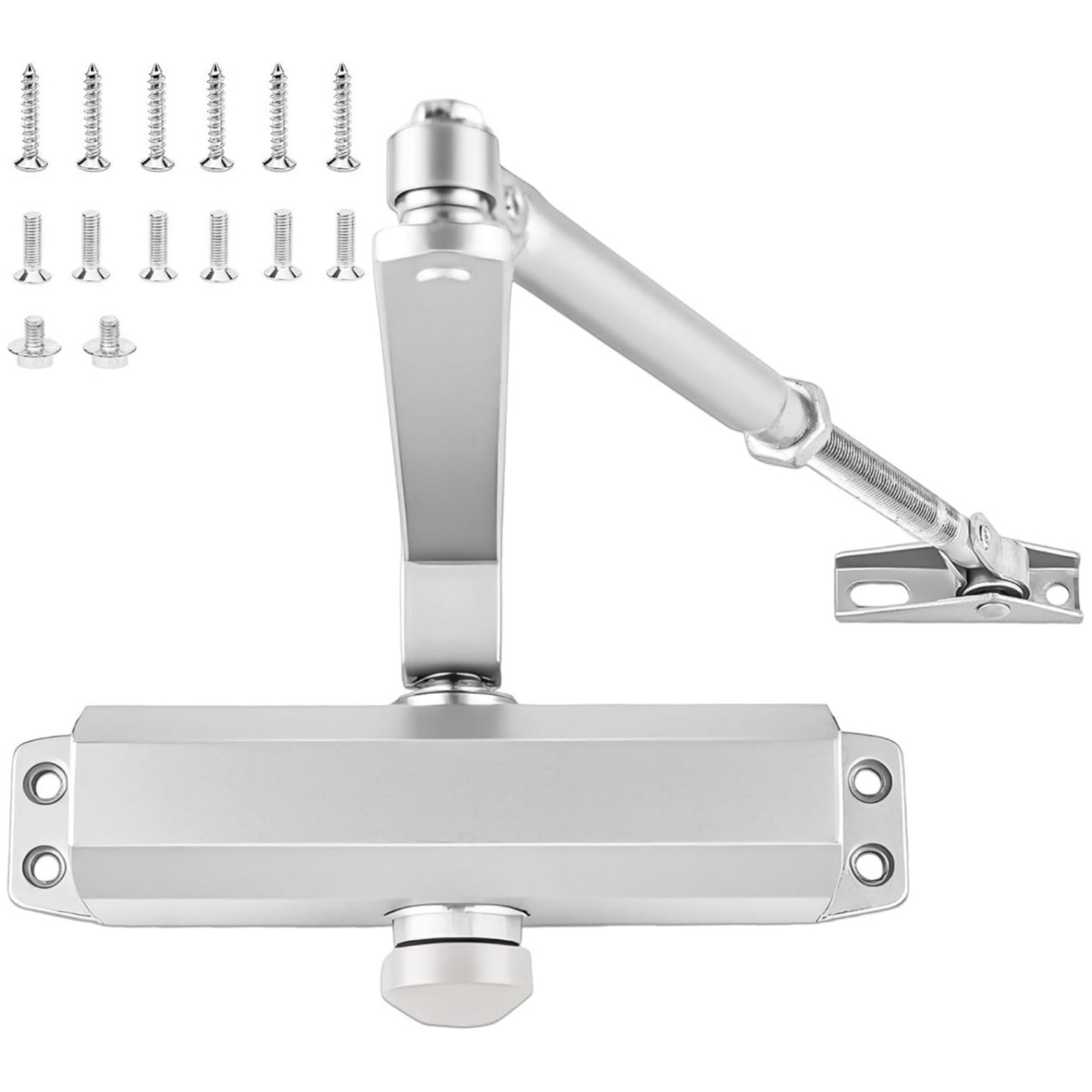 187lbs Commercial Door Closer Heavy Duty Residential Hydraulic Auto Silver I