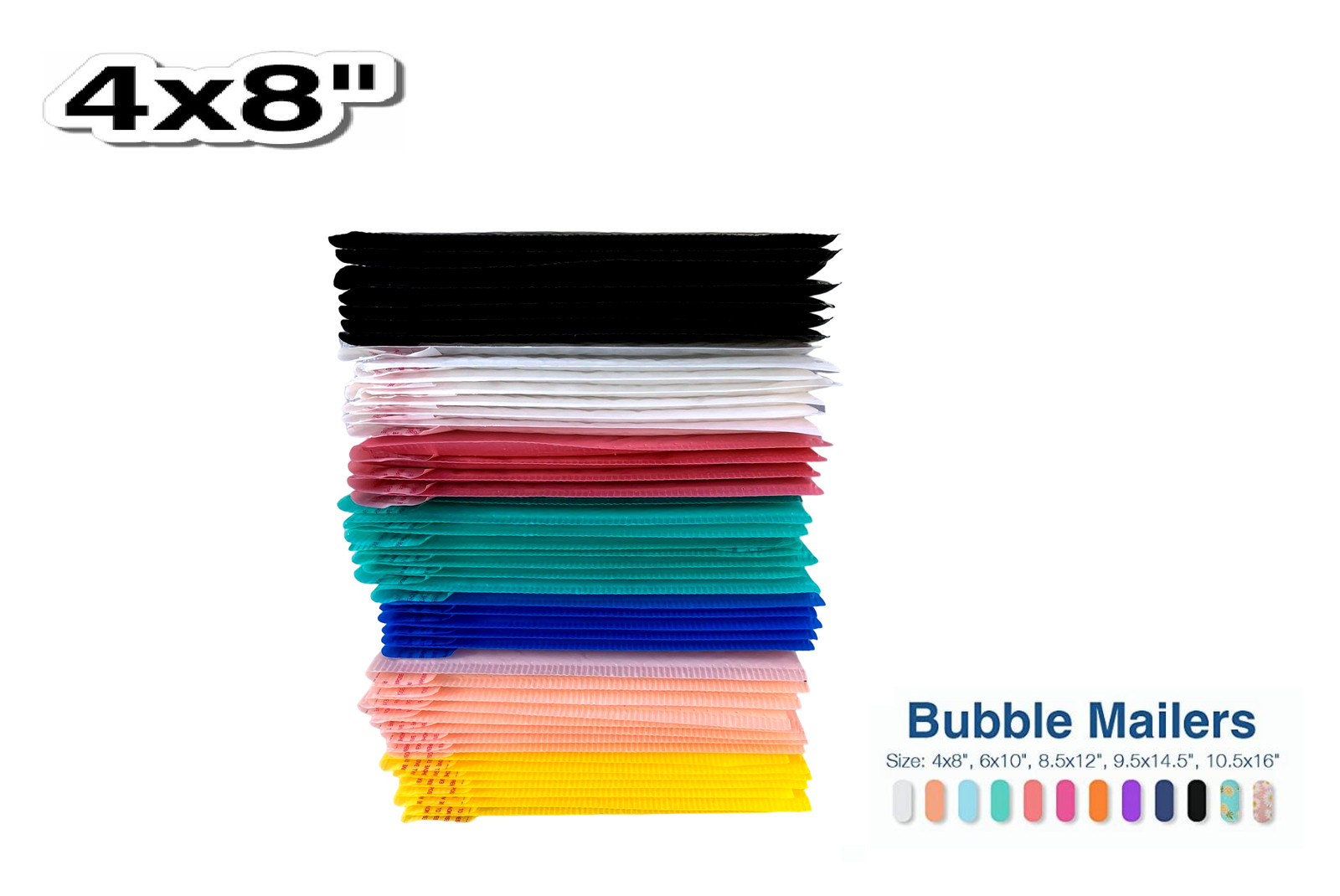4×8 (4×7) Color Poly Bubble Mailers Shipping Mailing Padded Bags Envelopes