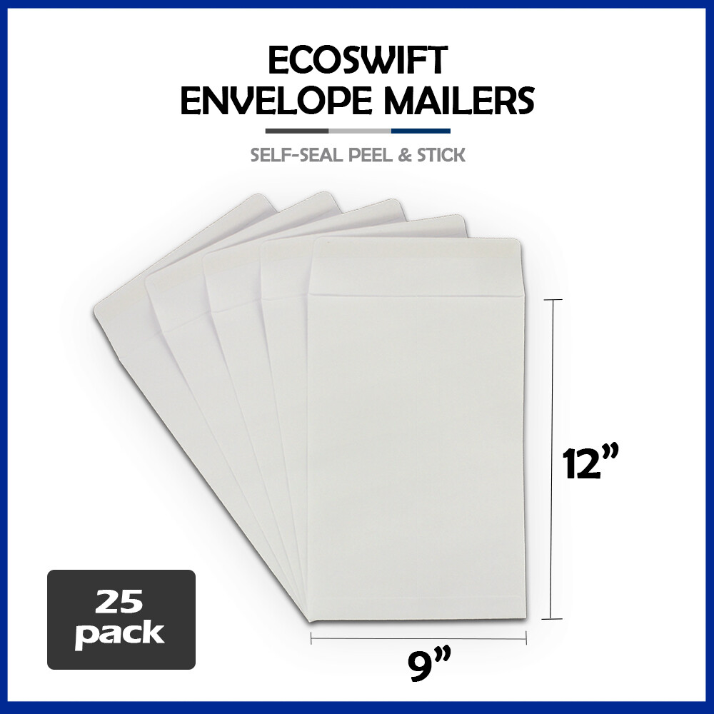 25 9×12 «EcoSwift» Brand Self-Seal Catalog Mailing Shipping Kraft Paper Envelope
