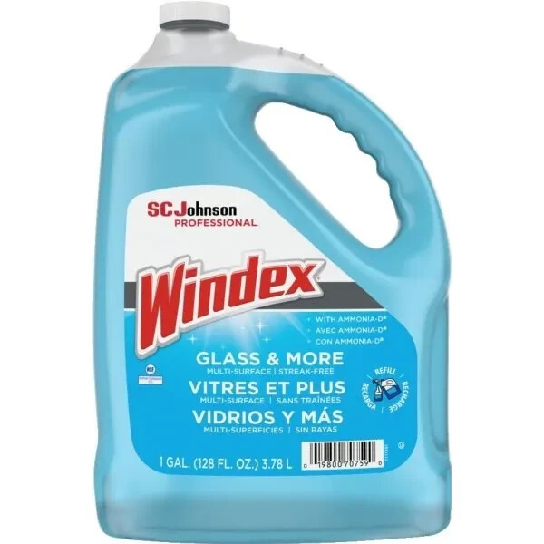 1 Gal Windex Glass & Multi-Surface Cleaner, 128 Oz Bottle