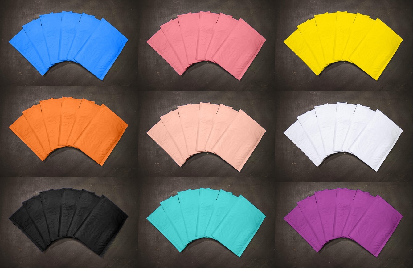Color Poly Bubble Mailers Shipping Mailing Padded Envelopes Bag #0000 #000 #0 #2