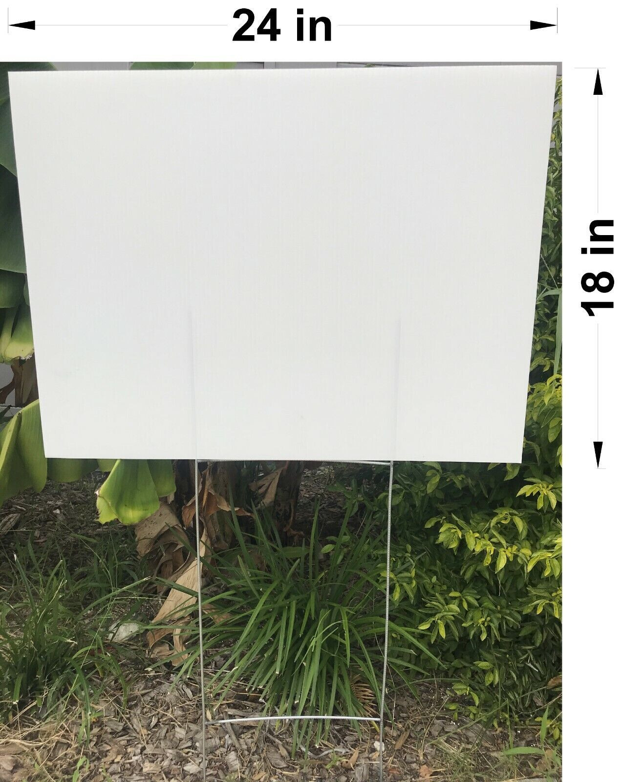 100 Pack White Blank Yard Signs 18′ ‘x 24» with 100 Double H-stakes 30»