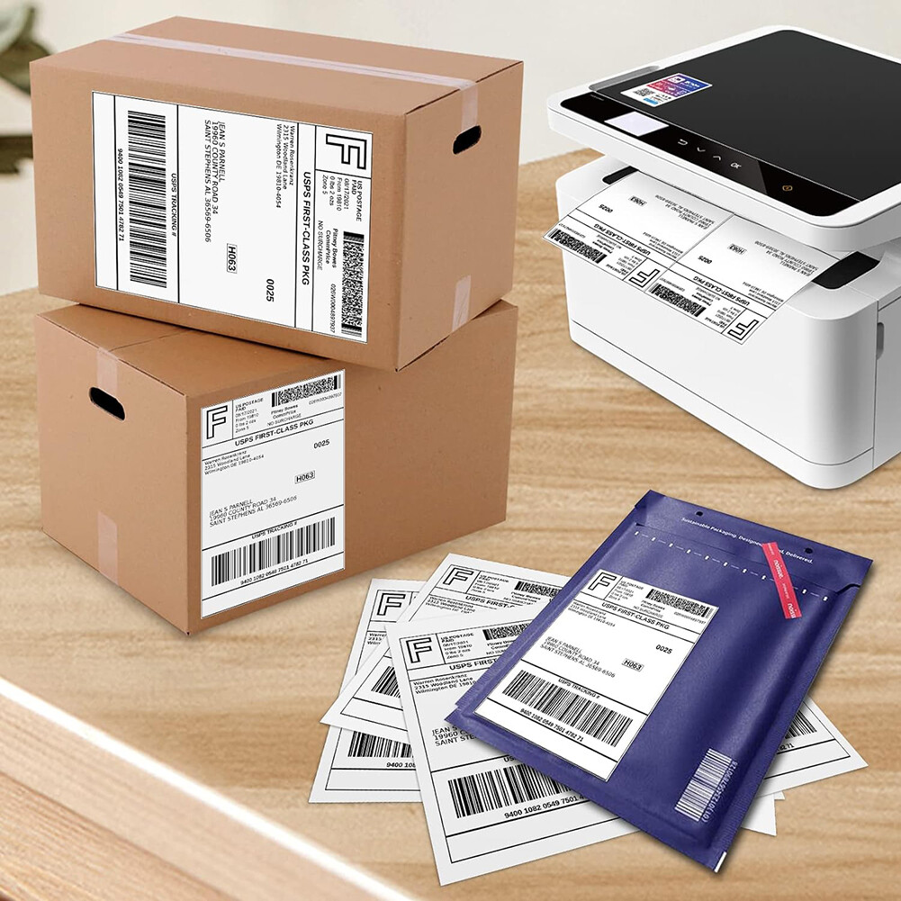 200 8.5×5.5 Half Sheet Shipping Labels 2 Per Sheet Self Adhesive