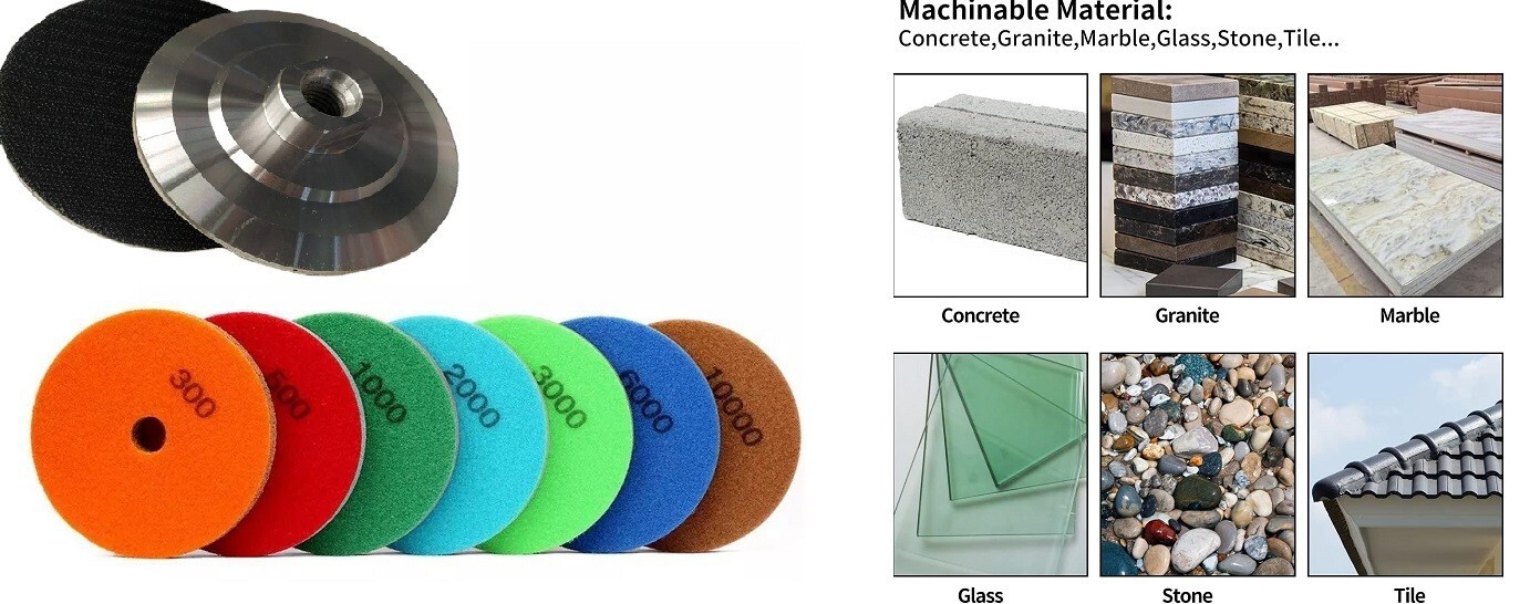 14PCS Diamond Sponge Pads 7″ Full Kit + Backer Holder Mirror Finish Stone Tool