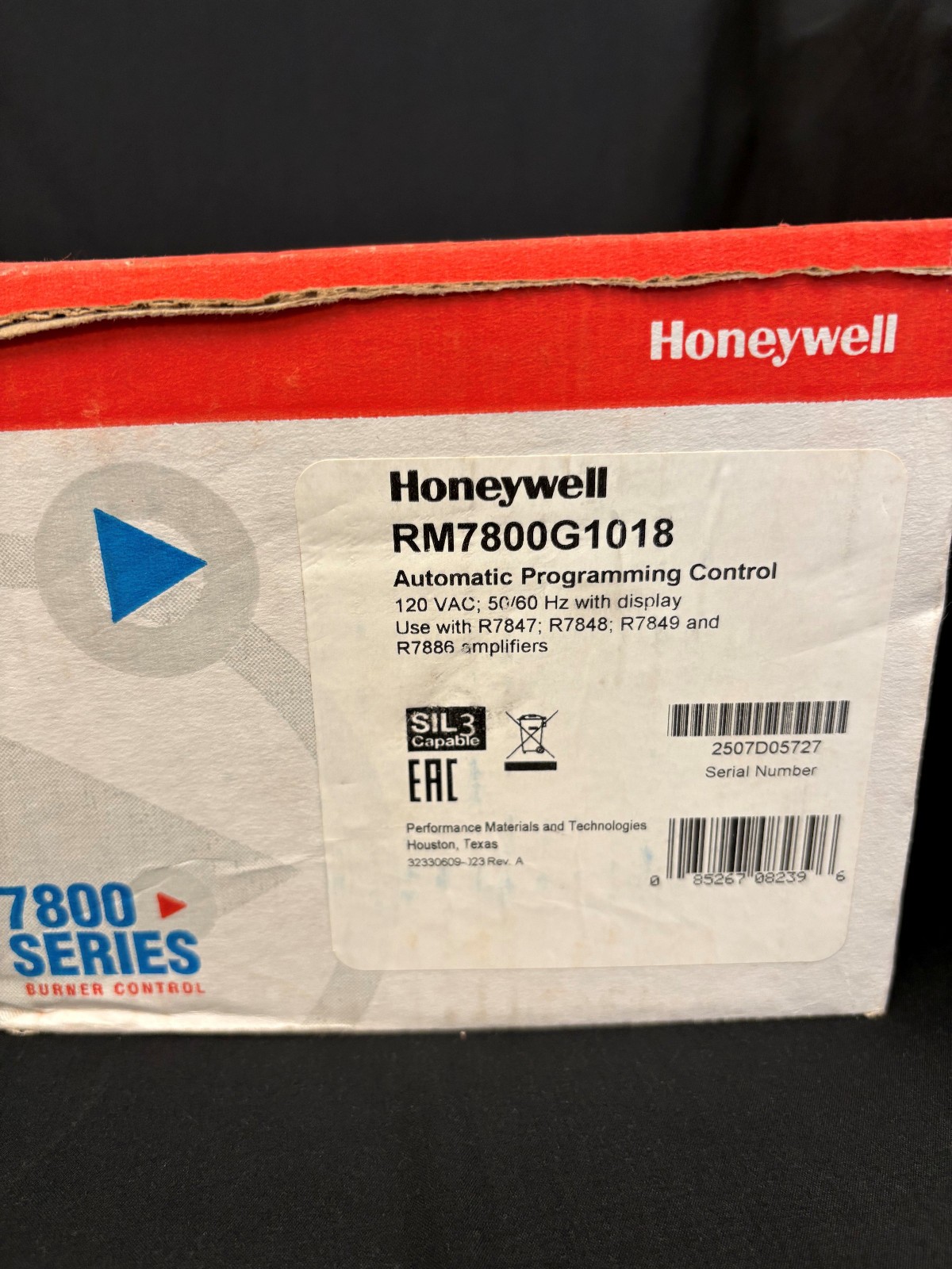 Honeywell 7800 series burner control RM7800G1018
