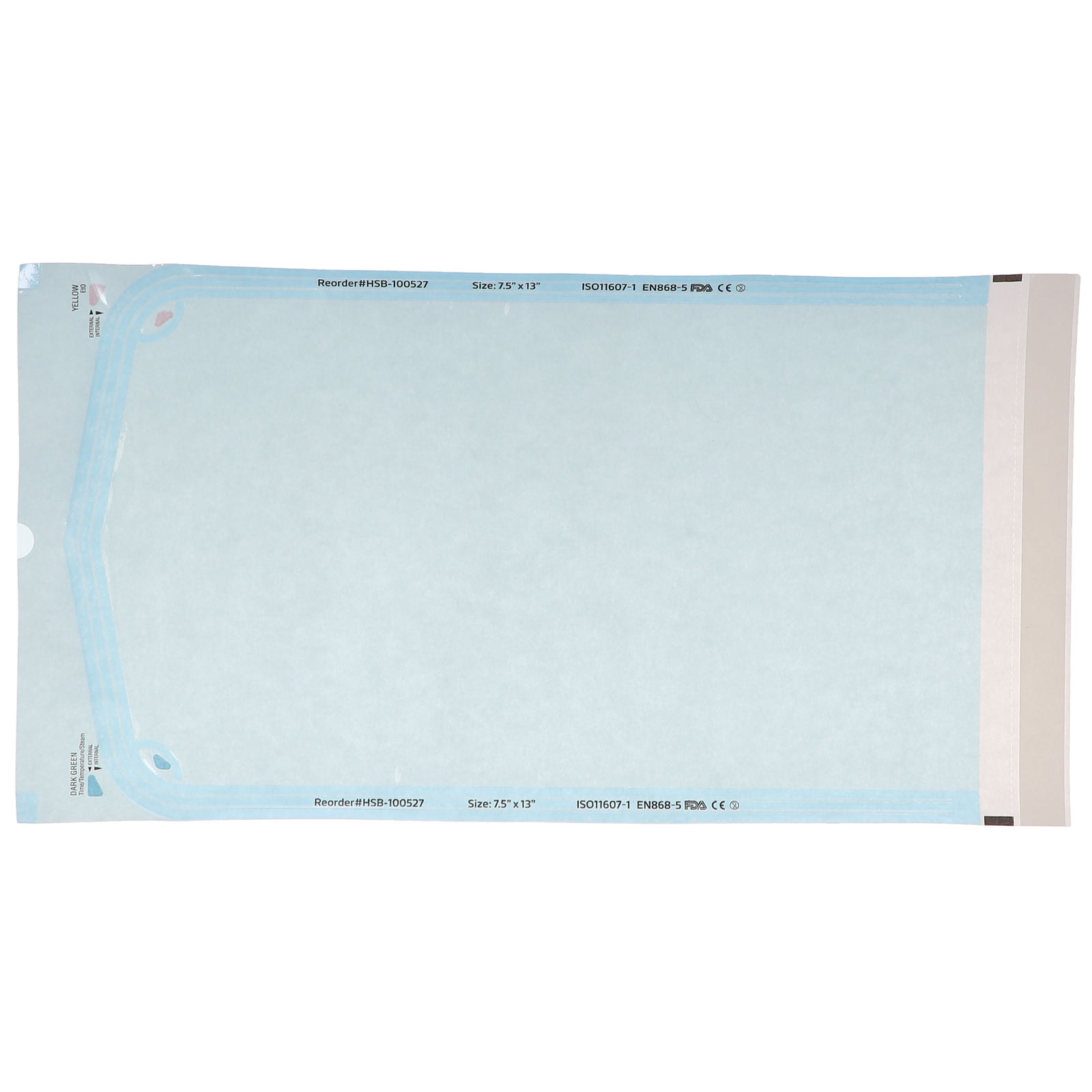 House Brand Dentistry 100538 Sterilization Pouches 7.5″ X 13″ Blue Film 200/Pk