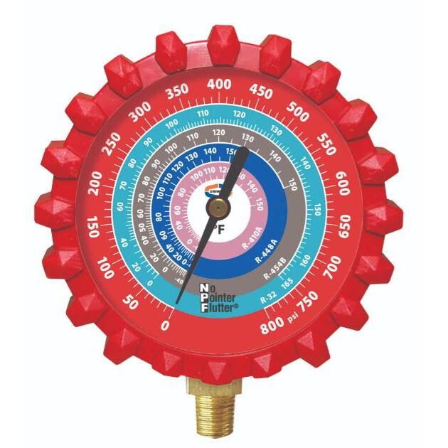 Uniweld Manifold Gauge G439ND A2L Red High 3-1/8in R-32/R-454B/R-448A/R-410A Psi