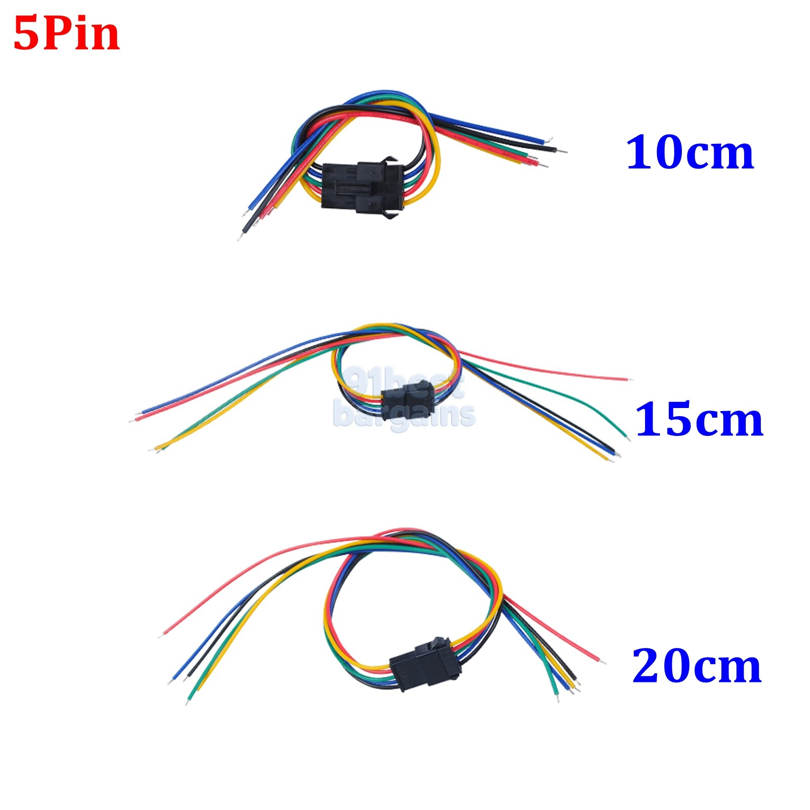 2 3 4 5 6 pin Male Female JST SM 2.54mm Pitch Connector Cable Plug Wire Lot