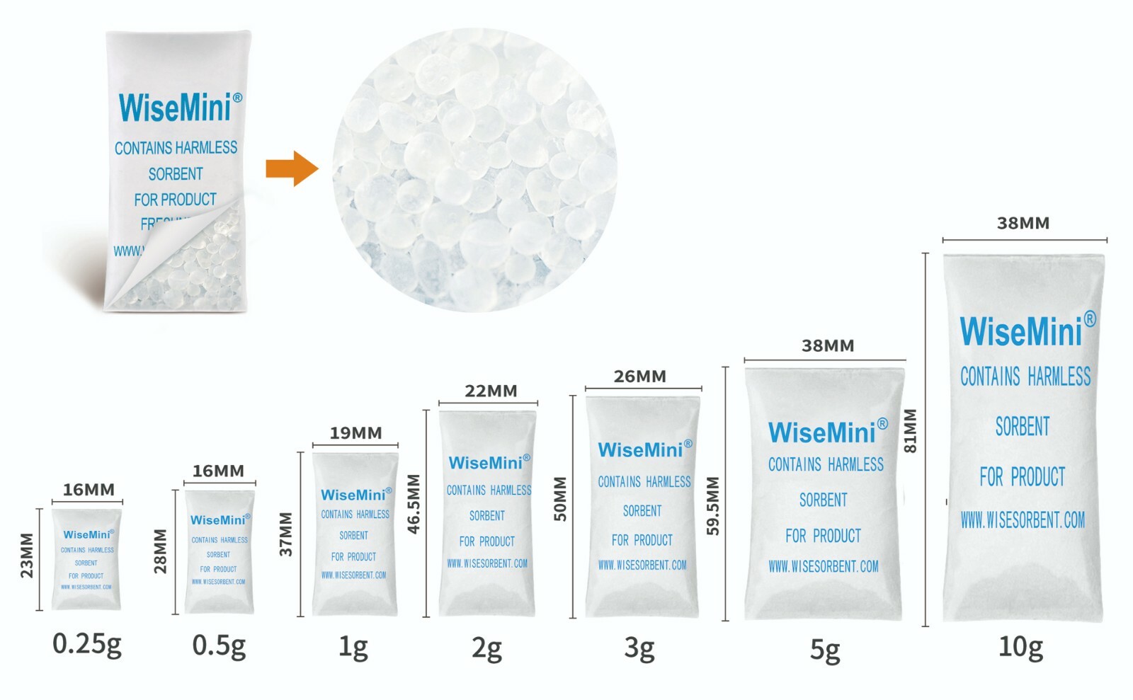 1 Gram 6000 Pack Silica Gel Packets Tyvek Dessicant Packets Food Grade