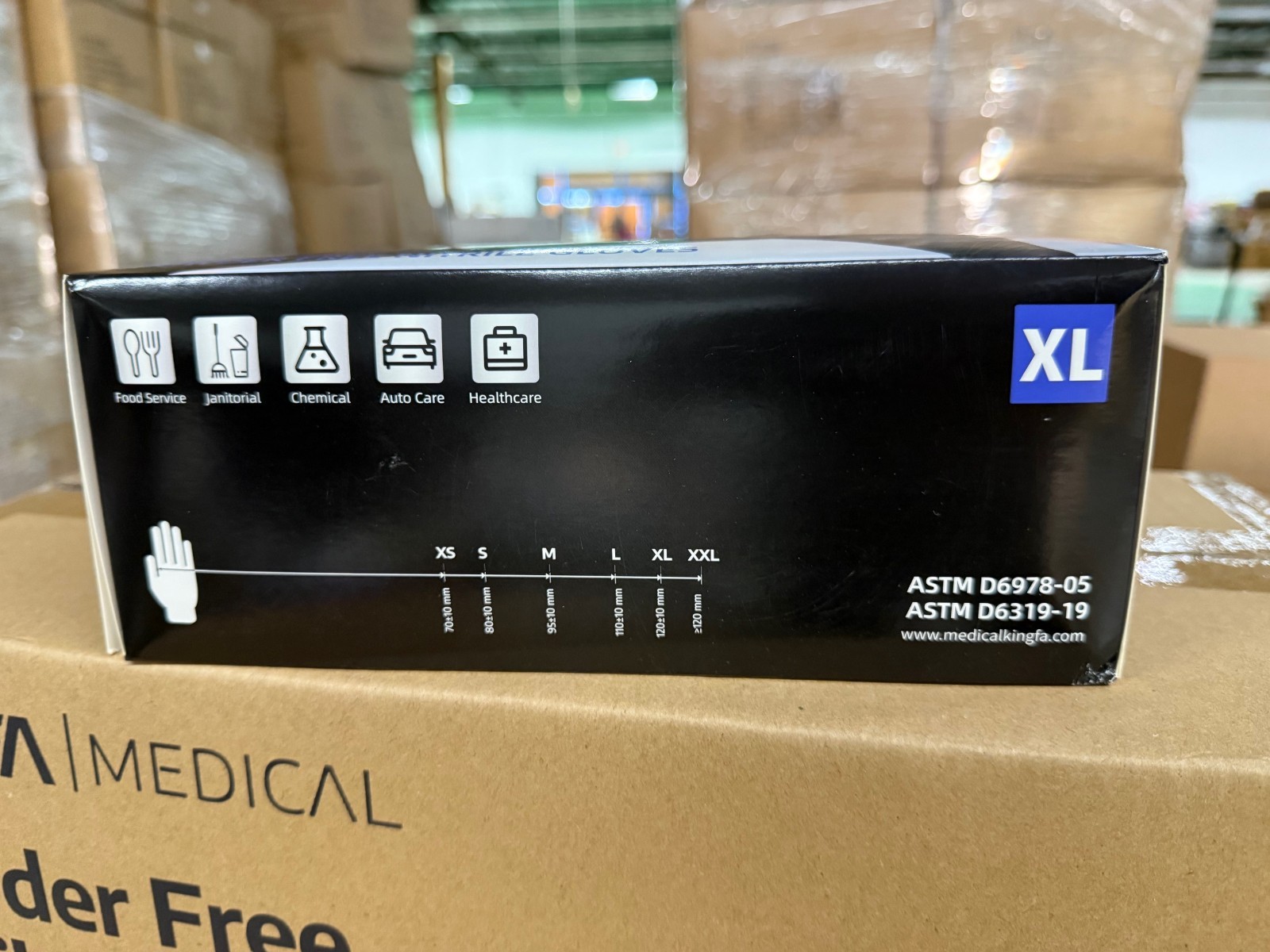 8 Mil Black Nitrile Exam Grade Heavy Duty Powder-Free 8mil 100/1,000 PC (M L XL)