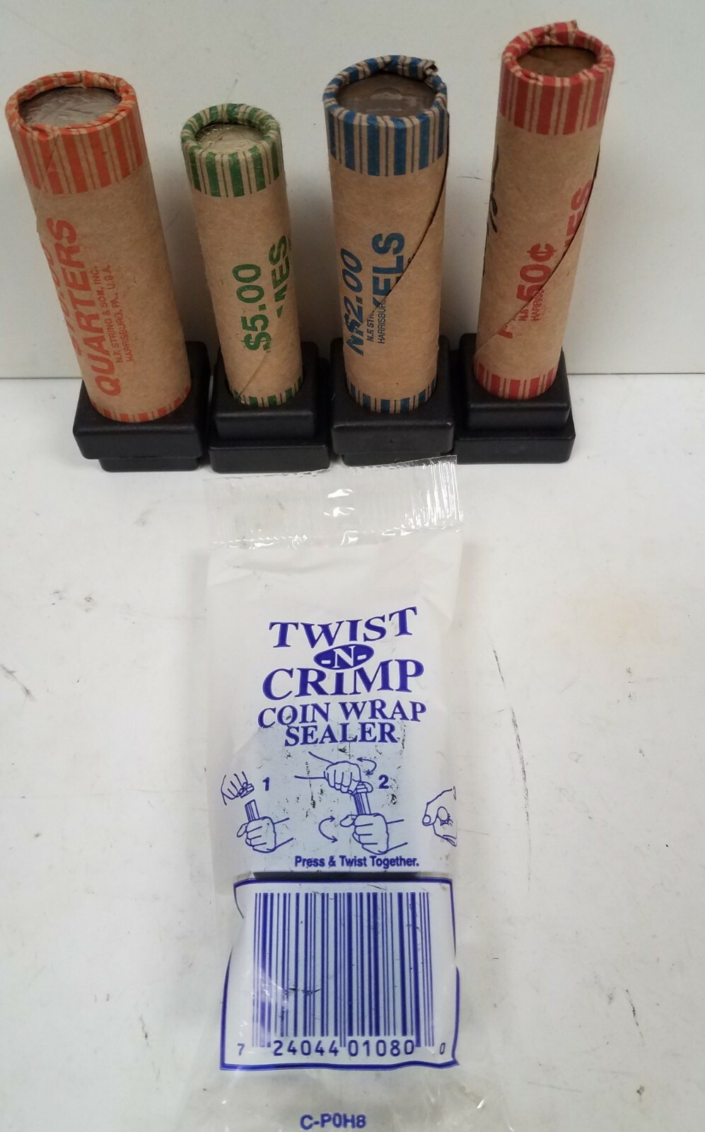 SHOTGUN U.S. COIN ROLL TWIST-N-CRIMP SEALER TOOL SET FOR 1C, 5C, 10C, 25C DENOMS