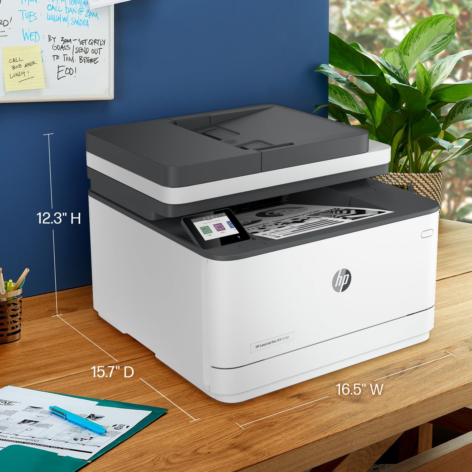 HP Laserjet Pro MFP 3101fdw Wireless Black & White All-in-One Laser Printer, Sca