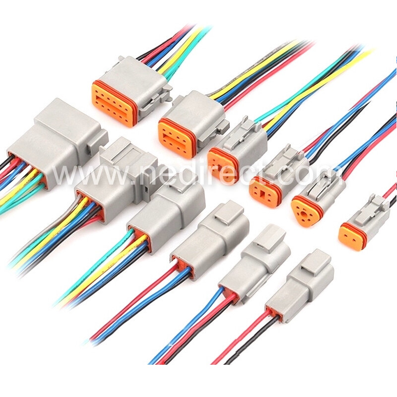 12″ Assembled Deutsch DT 2,3,4,6,8,12 Pin,14 AWG and 16 AWG waterproof connector