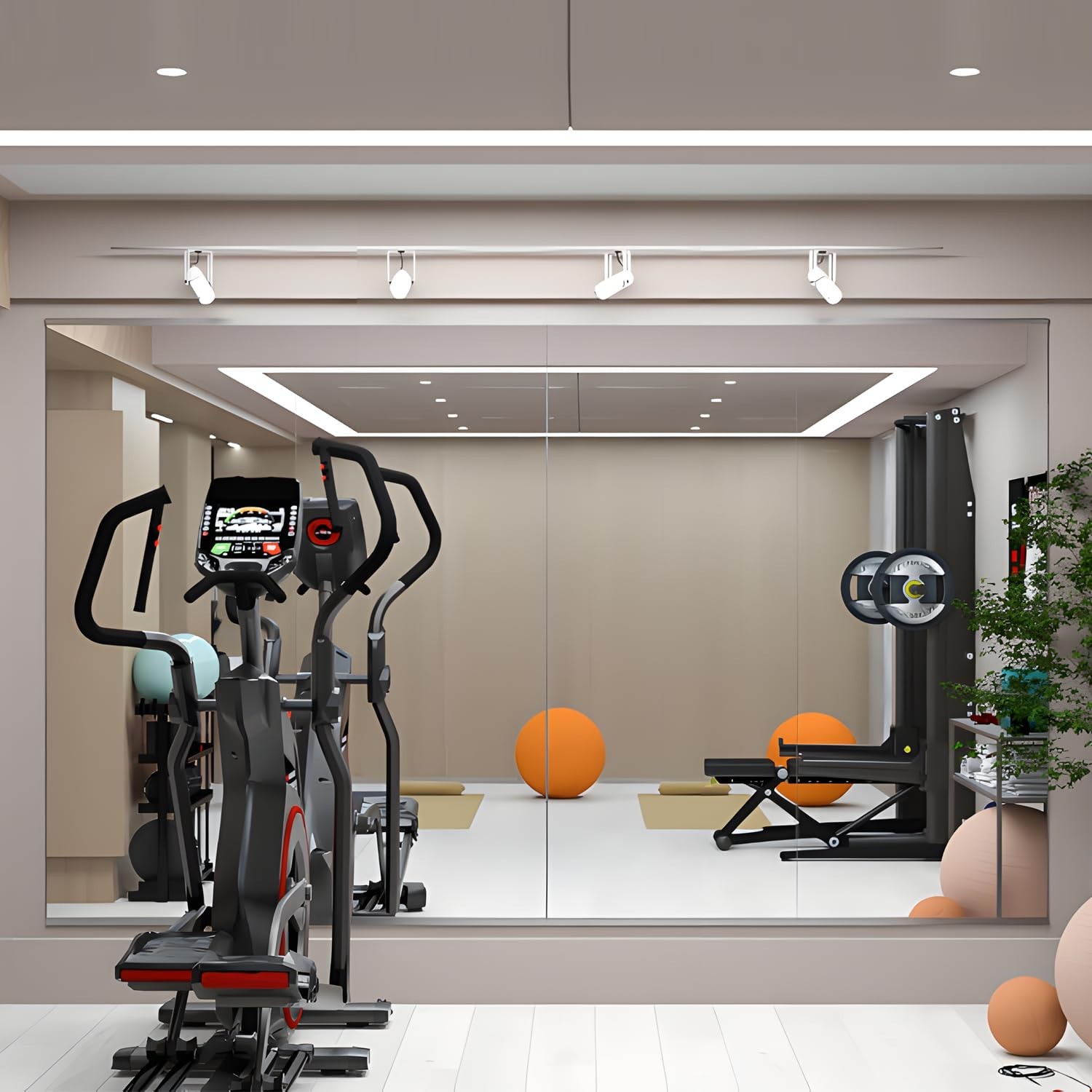 Home Gym Mirror, 57»X24»2PCS, Tempered Glass Frameless, Large Yoga Mirror, …