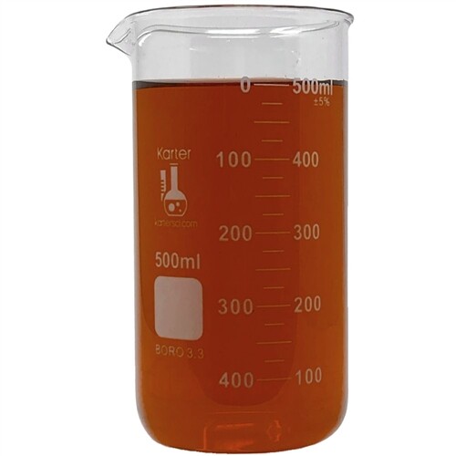 500ml Beaker, Tall Form, Glass, Graduated, Karter Scientific 247X1 (Pack 72)