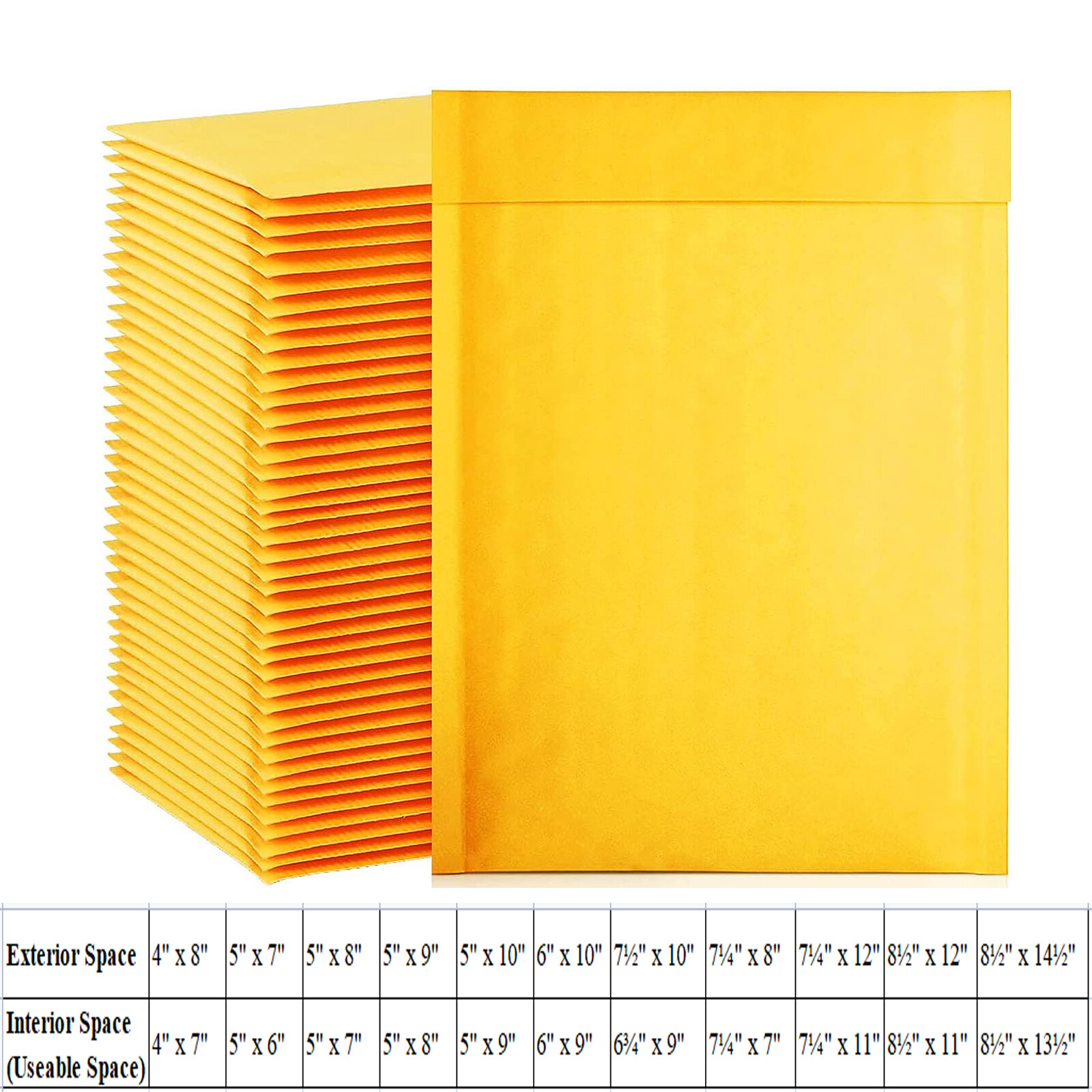 25 50 100 Packs Padded Envelopes Kraft Bubble Mailers Shipping Mailing Bags