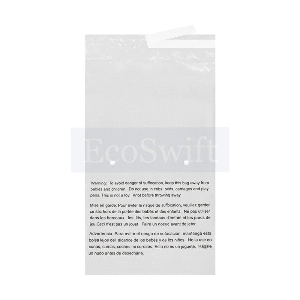 1-10000 10×13 EcoSwift Self Seal Suffocation Warning Clear Poly Bags Free Ship