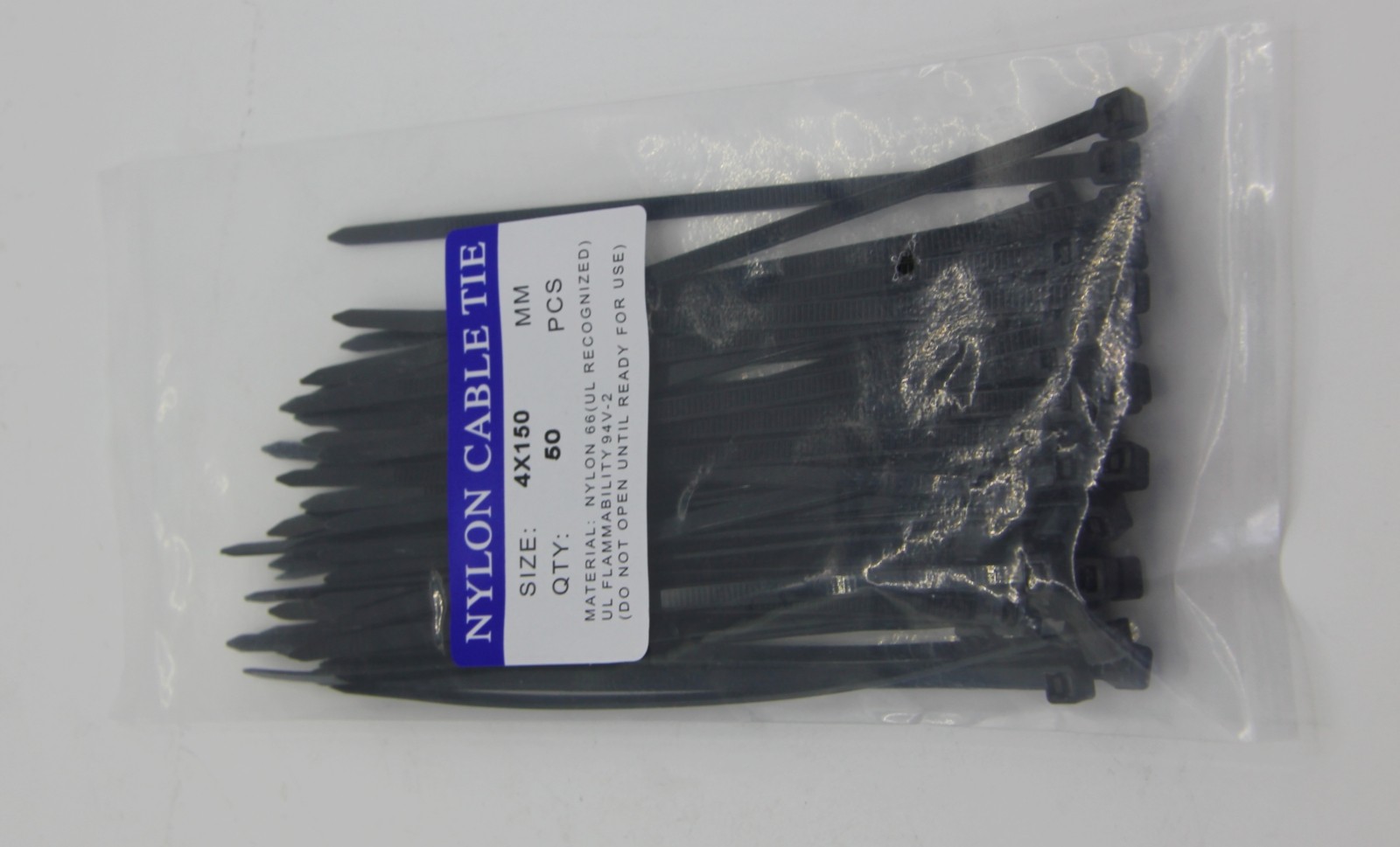 Black Cable Ties Assorted 4 Sizes: 4″+6″+8″+12″ Self-Locking Nylon Multi-Purpose
