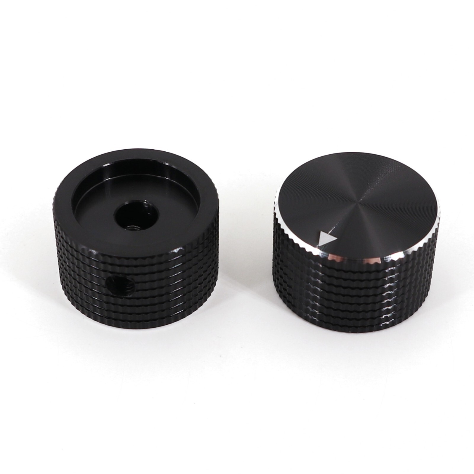 10Pcs 6.4mm 1/4» Black Aluminum 25 x 15.5mm Amplifier Audio Volume Rotary Knob