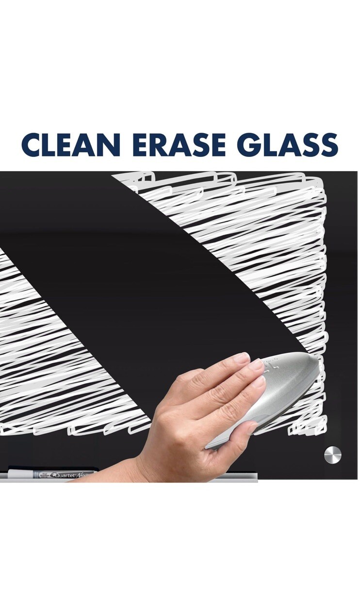 Frameless Black Glass Dry Erase Board Large Splicing Magnetic Tempered for Wall