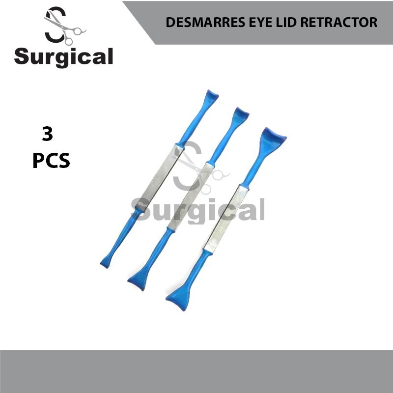 Desmarres Eyelid Retractor Set | 3 Pcs | Insulated Blades Ophthalmic Instrument