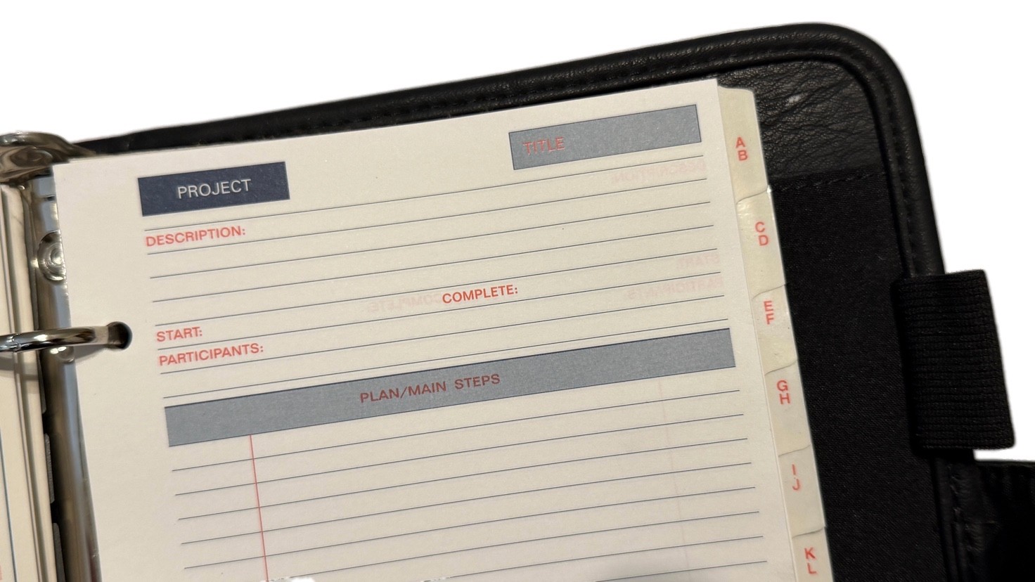 United States Navy 3 Ring Planner Black Leather Gold Stitched Logo Organizer