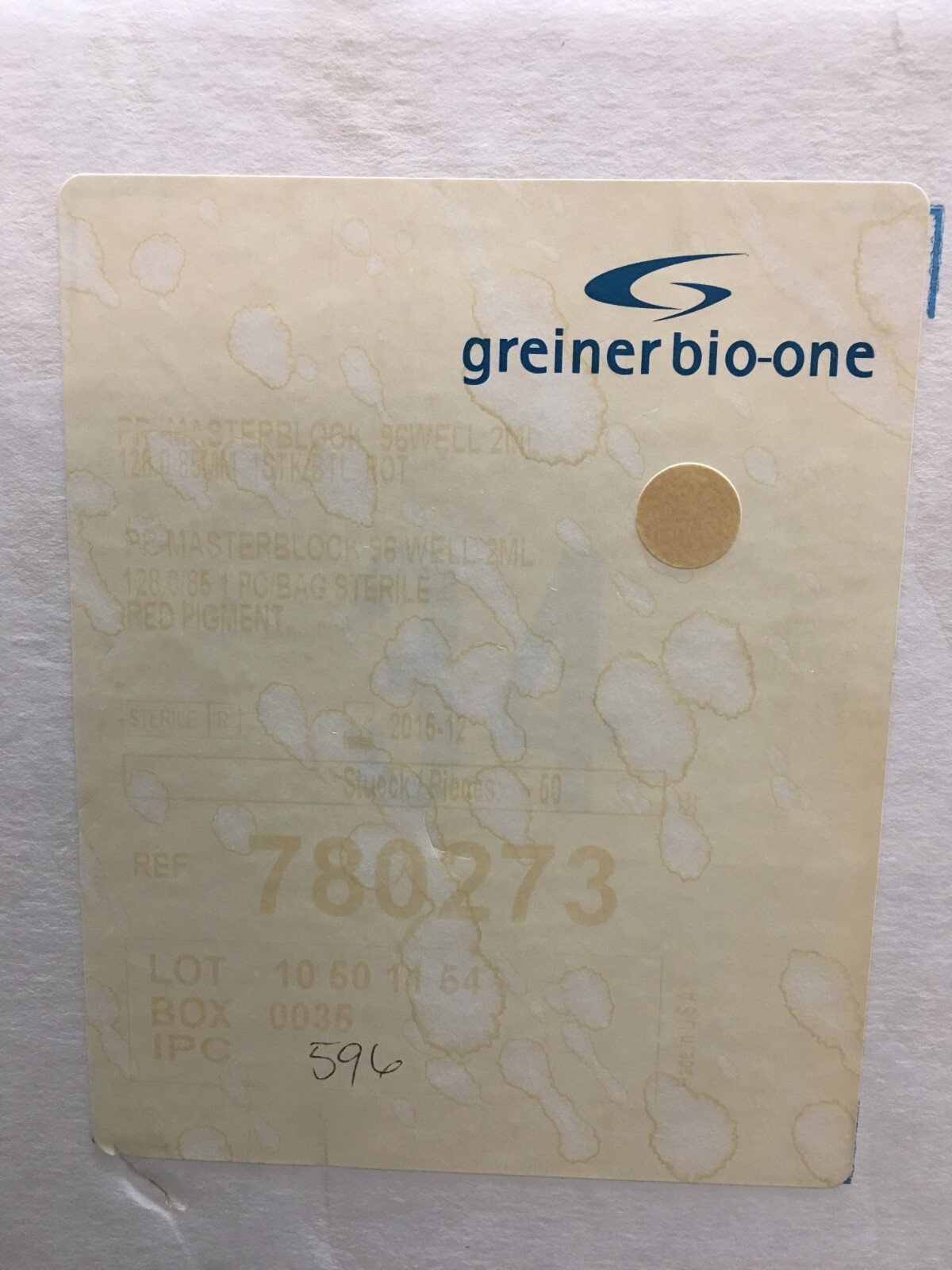 Greiner Bio One REF 780273 PPMasterblock 1.0mL 128.0 85mm 96 Well Red Case 40PCS