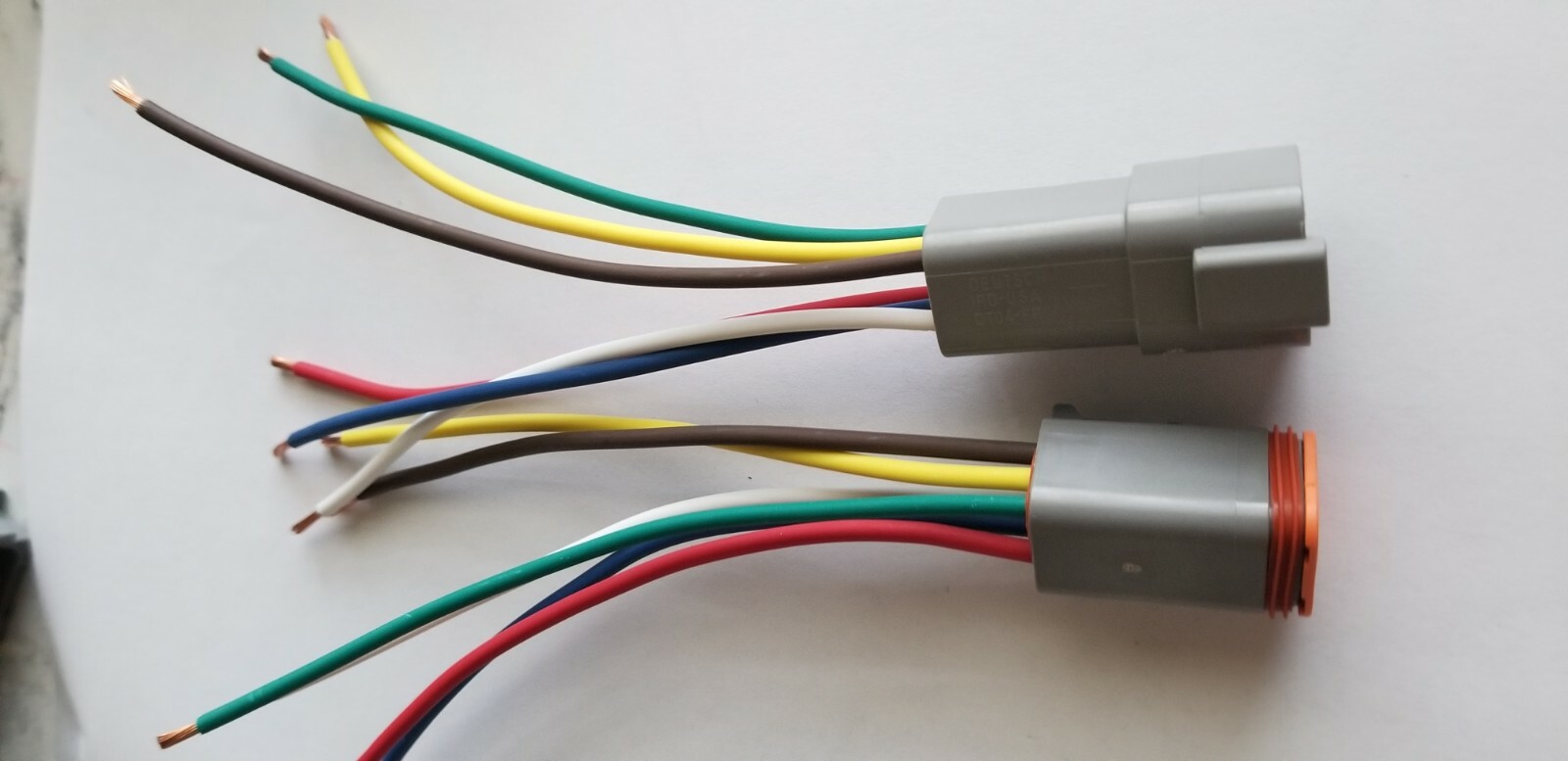 6″ Gray Assembled Deutsch 2,3,4,6,8,12 Pin,14 AWG or 16 AWG