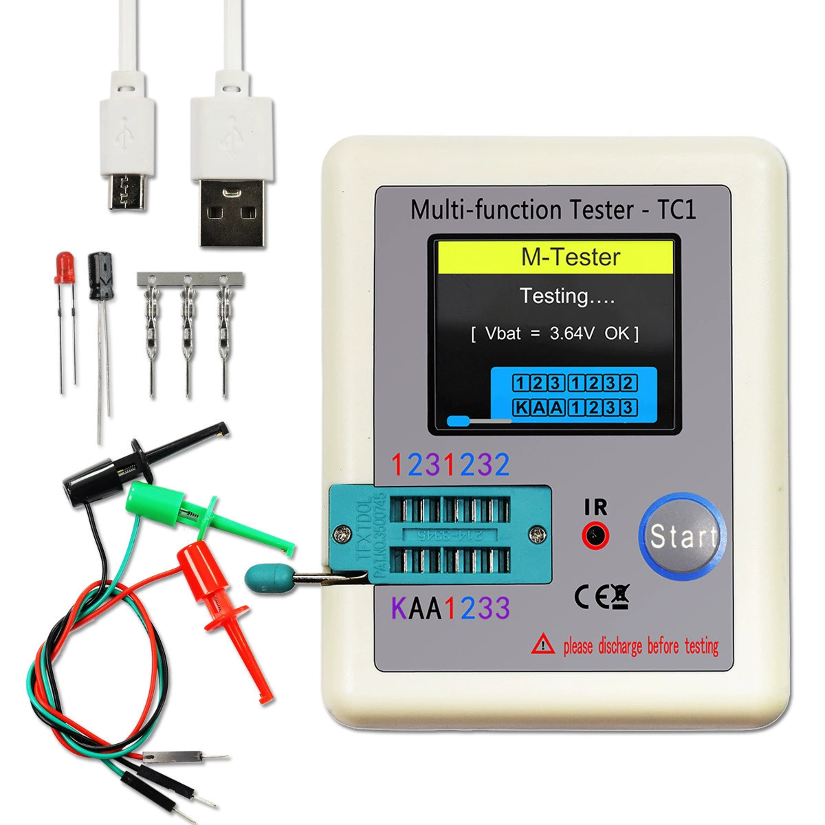 Multi-Function Tester LCR-TC1 1.8 inch for Diode Triode Capacitor Resistor ESR