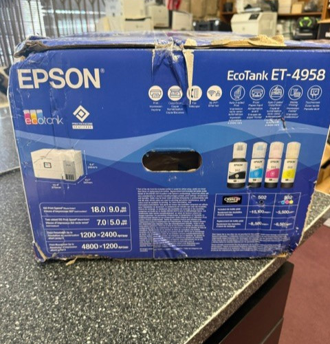 Epson ET-4958 EcoTank Wireless All-in-One Color Supertank Printer, C11CL40203