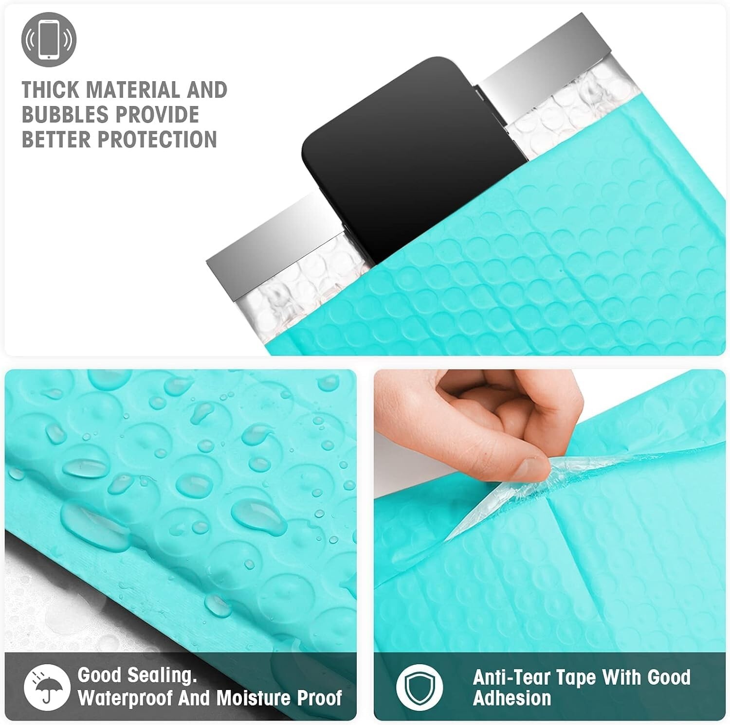 Jiaro Pack Poly Bubble Mailer Padded Envelope Mailing Bags 6×10″ 600Pcs Teal