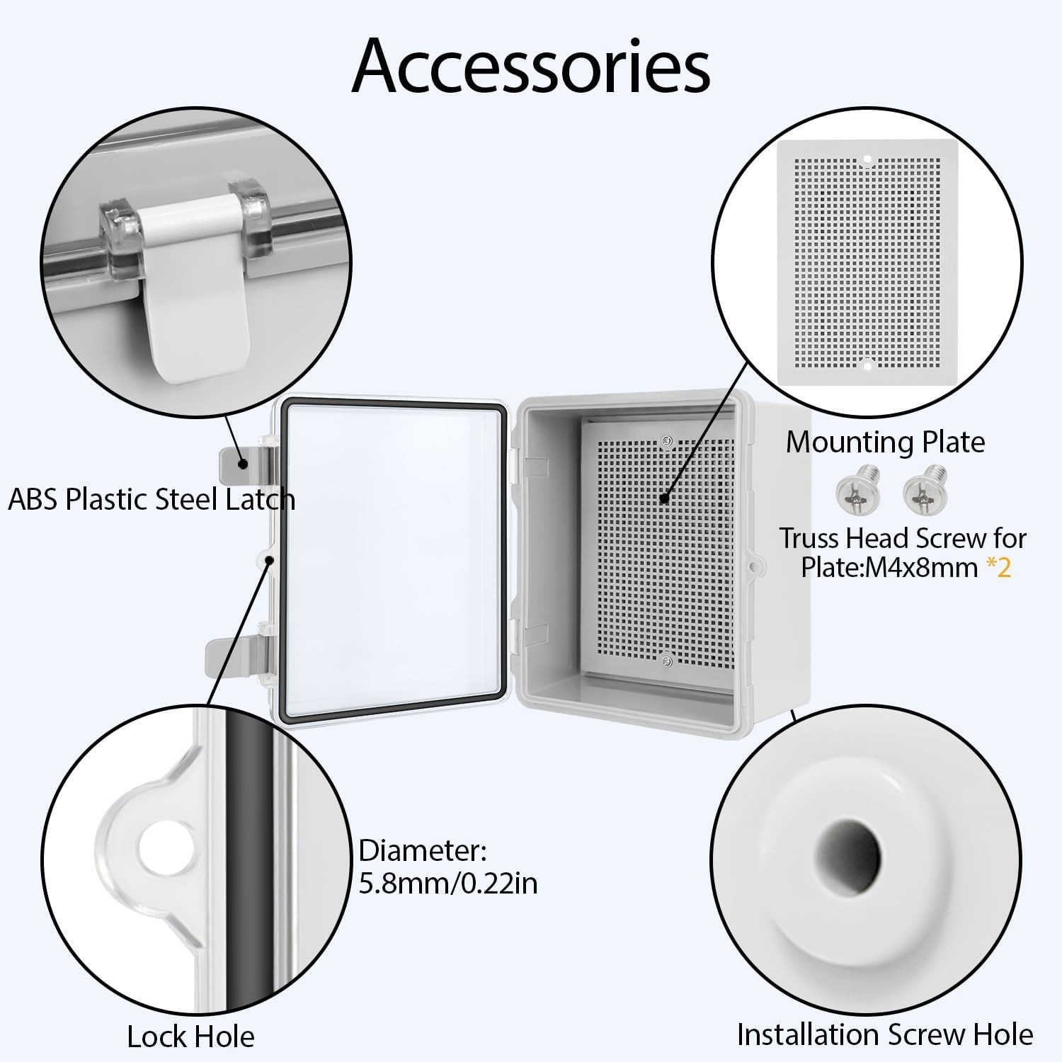 ABS Plastic Dustproof Waterproof Junction Box Hinged Shell Universal Electri…