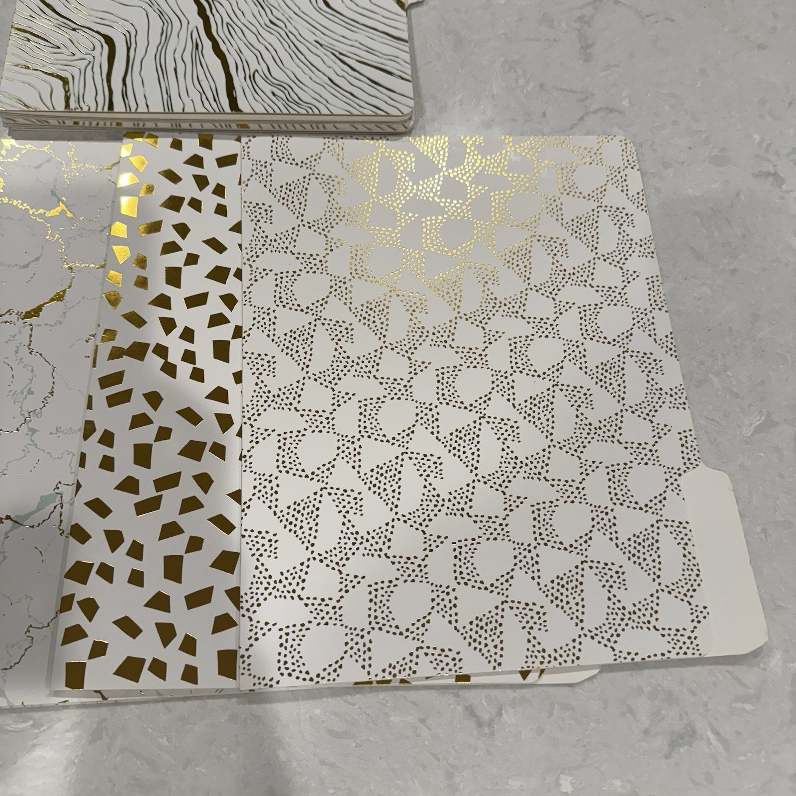 Nate Berkus Metallic Gold White Designer File Folders Pack Of 12 Office Decor