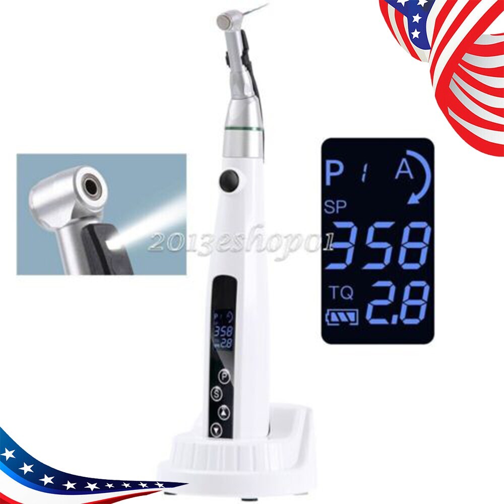 Dental 16:1 Wireless Endo Motor LED Lamp Contra Angle Handpiece 10 Modes USA
