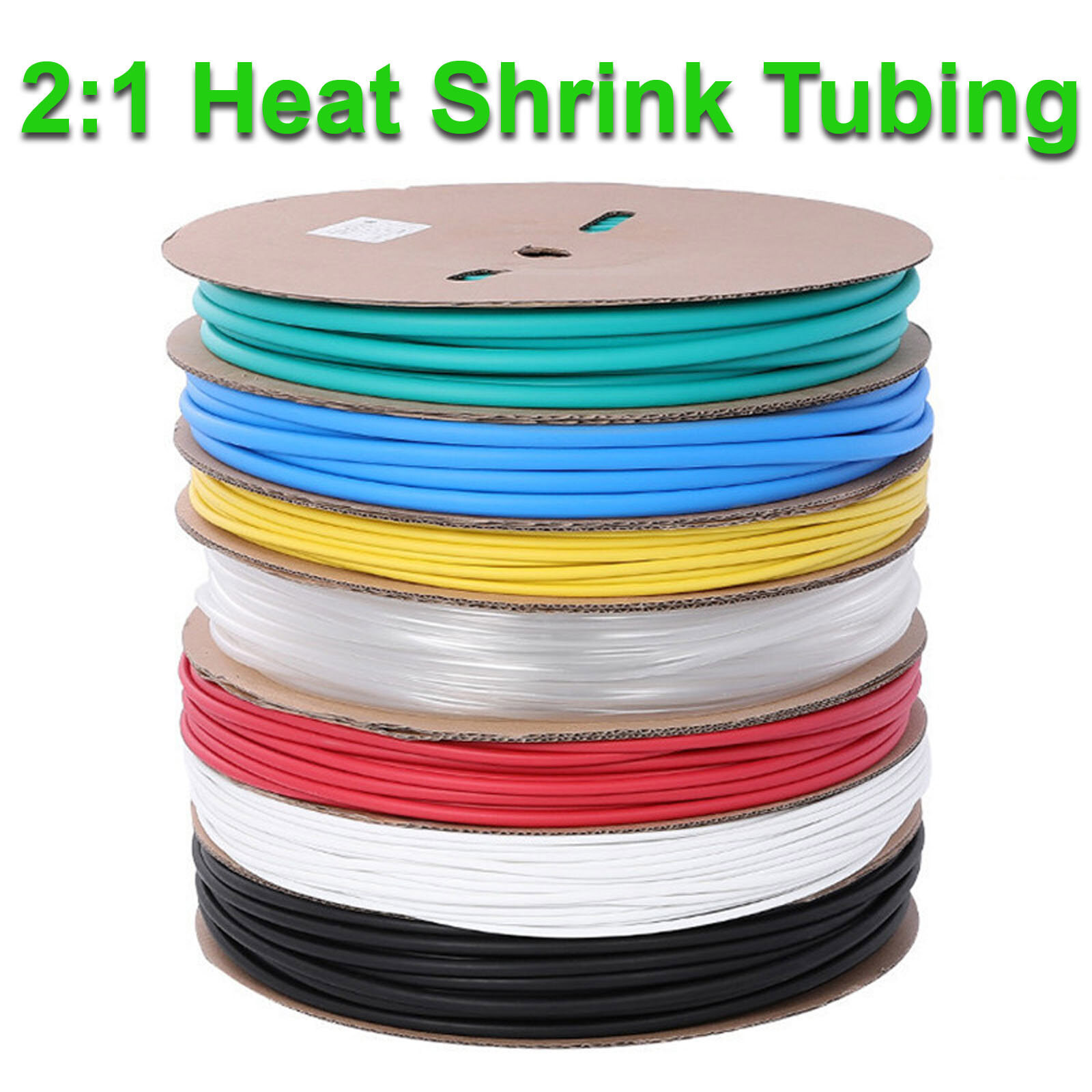 1Roll Dia. 1 2 3 4 5 6 8 10 ~ 30mm Heat Shrinkable Tube shrink Tubing L200/100M