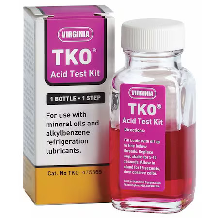 Virginia Kmp Tko Refrigeration Oil Acid Test Kit, 4 Oz Sz