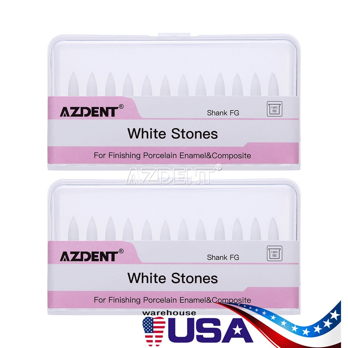 12pc/Set Dental White Polishing Stones Flame shape FG burs Arkansas Stone Points