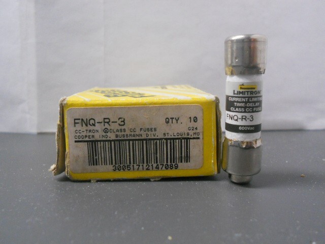New Lot Bussmann FNQ-R 3 Amp Fuses Class CC 600 Volts NEW LOOK NIB