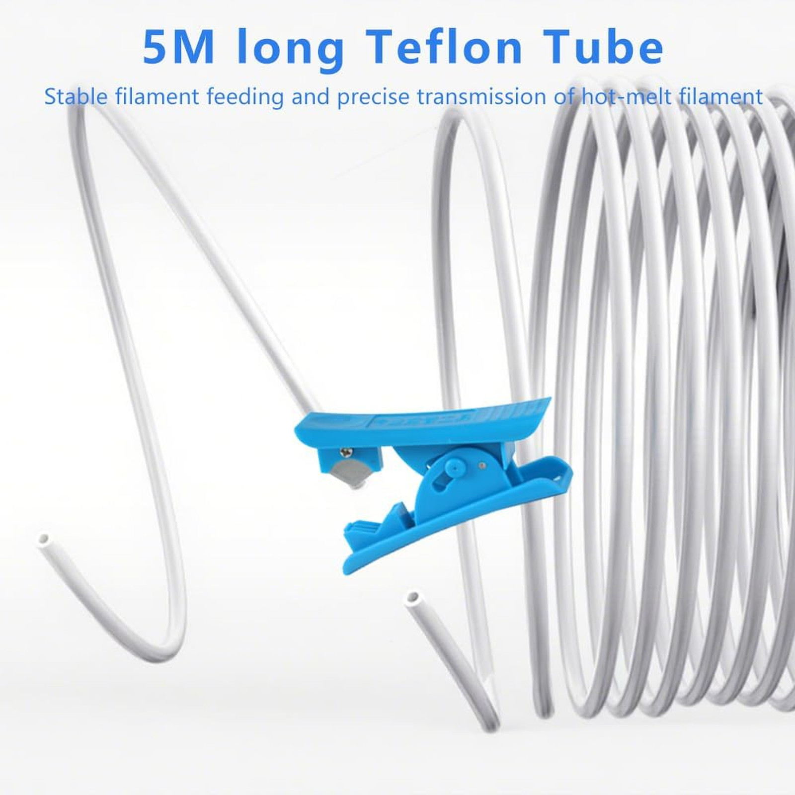 PTFE Teflon Tube 16.4ft for 1.75mm Filament Bowden Tube 2.5mm ID 4mm OD for 3D