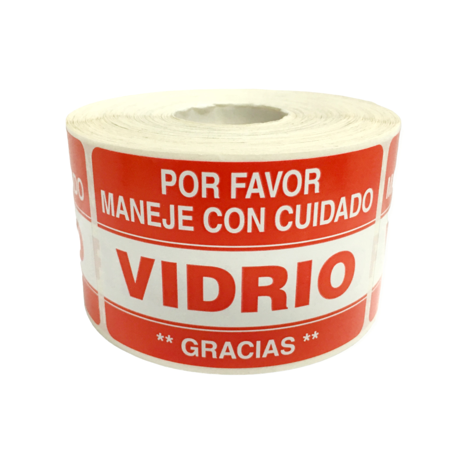 Spanish Labels – Vidrio 2×3 Glass Fragile Stickers 500 Each, 1-60 Rolls