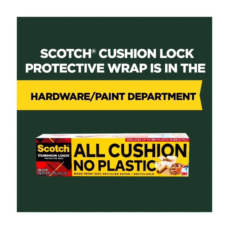 Scotch Cushion Lock Protective Wrap,30 ft. Roll,Equivalent to 75 ft. Bubble Wrap