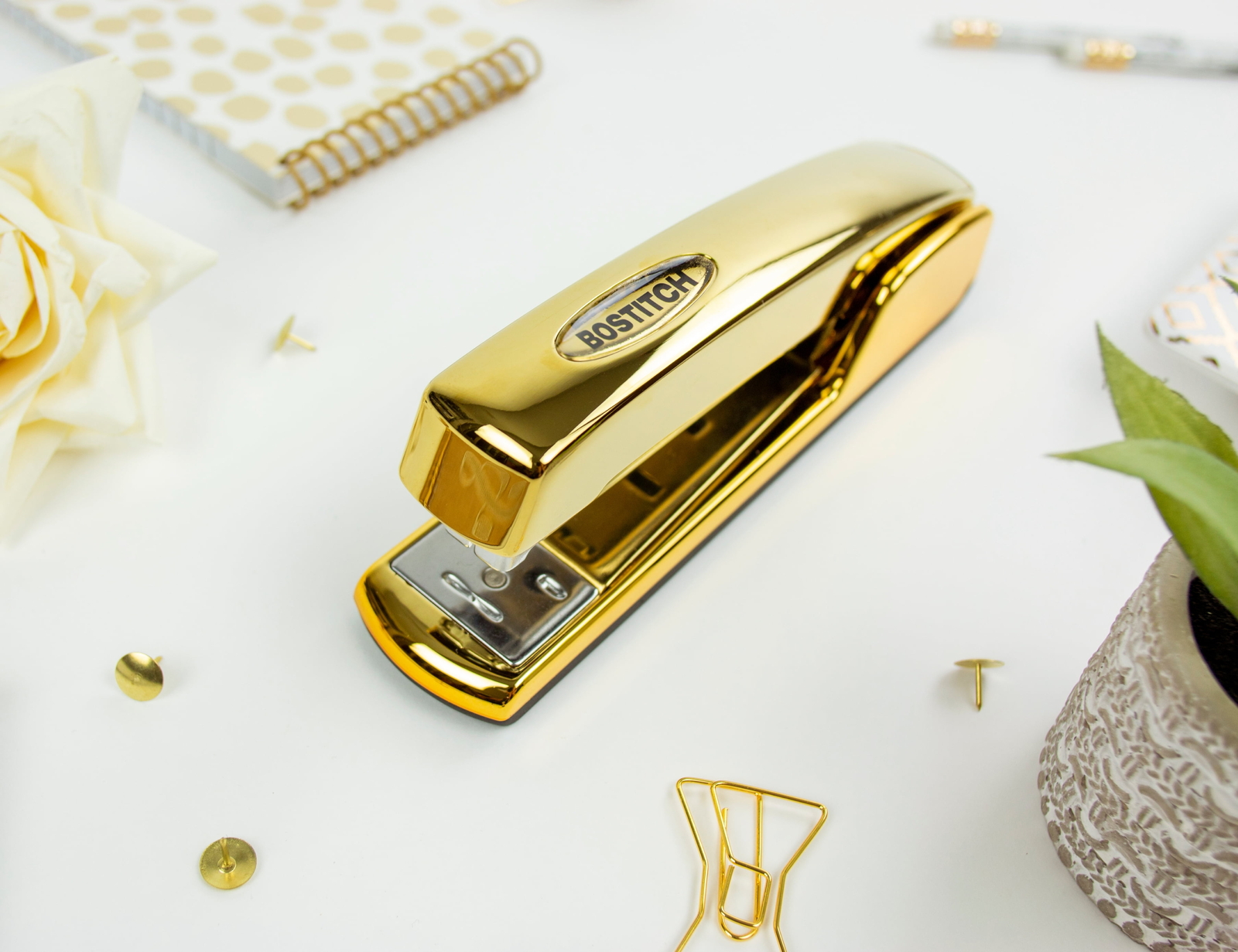 Metallic Gold Stapler, 20 Sheets