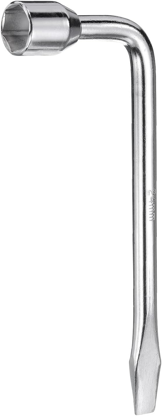 Car Spare Tire Lug Wrench 24mm Carbon Steel l Type Slotted End Hexa Size: 24mm