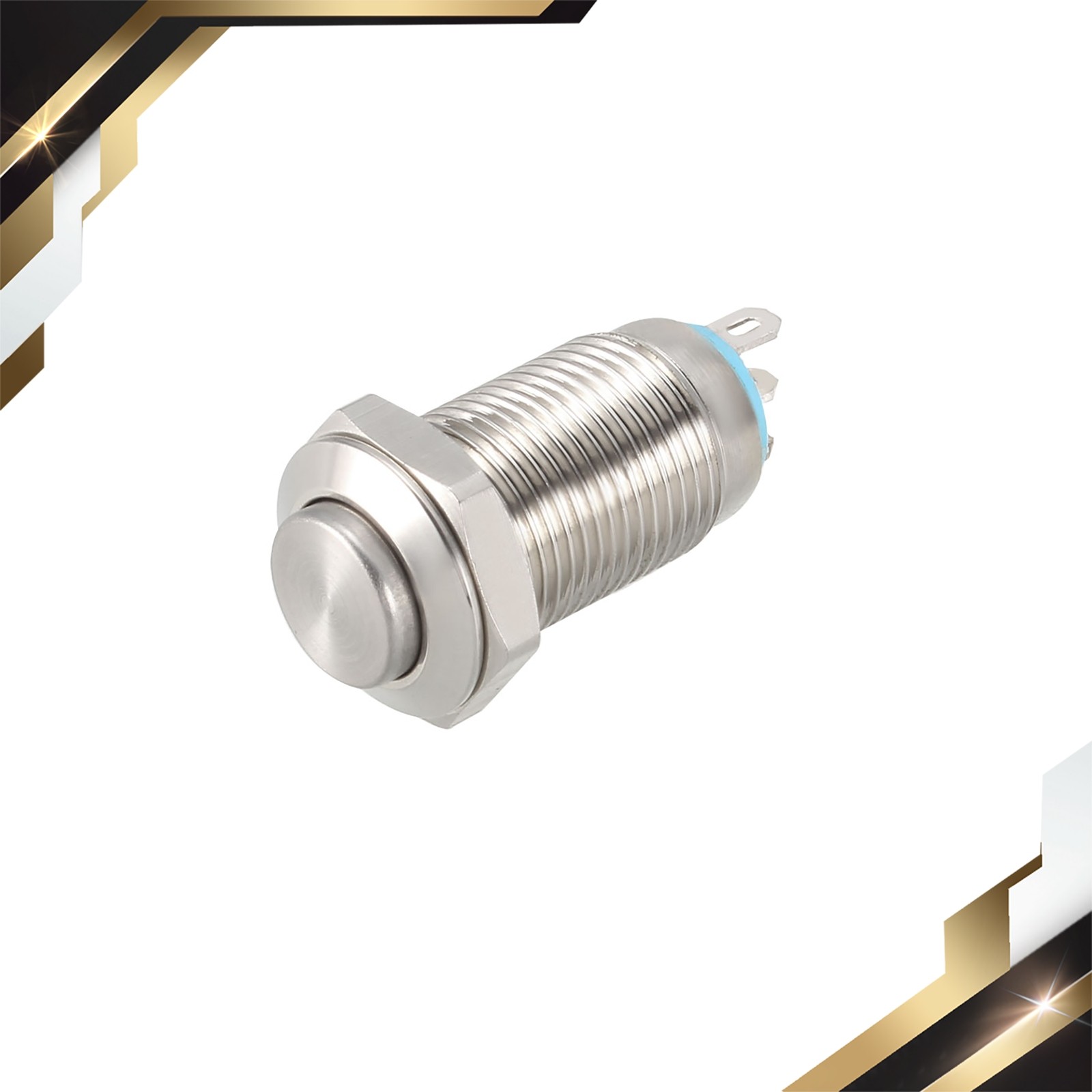 Momentary Metal Push Button Switch 10mm Mounting Dia 1NO 1NC COM DC30V 0.1A