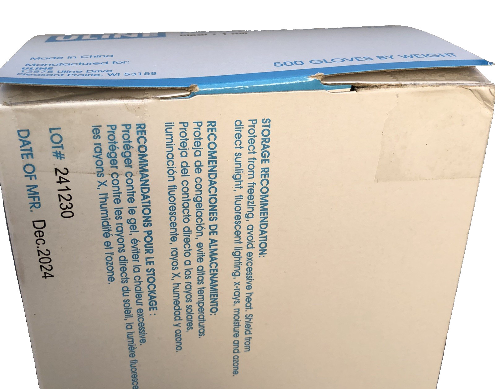 Uline 500 Polyethylene Gloves Clear 1 Mil S-7895 Single Use Ambidextrous New Box